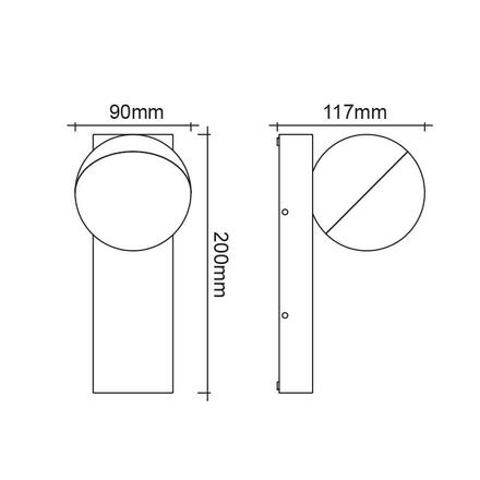 ACA Lighting LED SMD venkovní nástěnné svítidlo 10W 580LM 110d 230V AC 3.000K tmavá šedá CRI80 IP54 30.000hod LG5891G