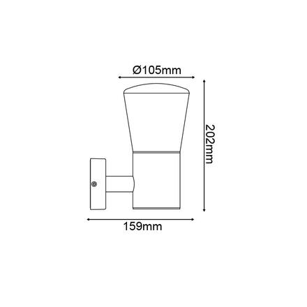 ACA Lighting E27 venkovní nástěnné svítidlo 230V tmavě šedá IP54 MAX.40W LG5951G