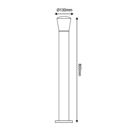 ACA Lighting E27 venkovní stojací svítidlo 230V tmavě šedá IP54 MAX.40W LG5951G-800