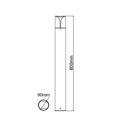 ACA Lighting Garden Pole venkovní svítidlo LG8303G-800