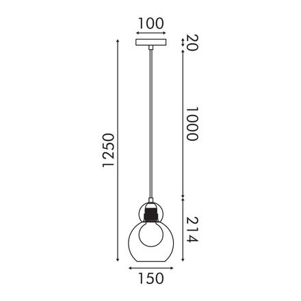 ACA Lighting závěsné svítidlo JULIETTE mosaz a sklo IP20 1xE27 LT1520PCB