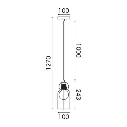 ACA Lighting závěsné svítidlo JULIETTE černá a sklo IP20 1xE27 LT1522PBK
