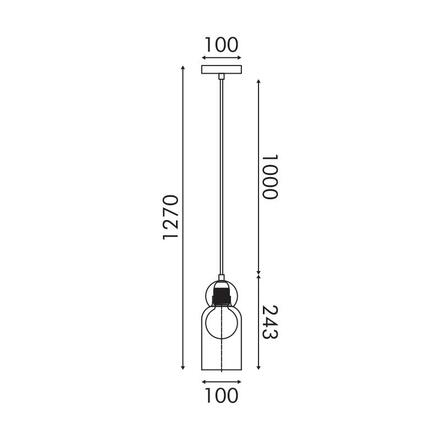 ACA Lighting závěsné svítidlo JULIETTE mosaz a sklo IP20 1xE27 LT1522PCB