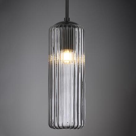 ACA Lighting závěsné svítidlo FAME černé sklo a kov IP20 1xE27 LT19P1BK