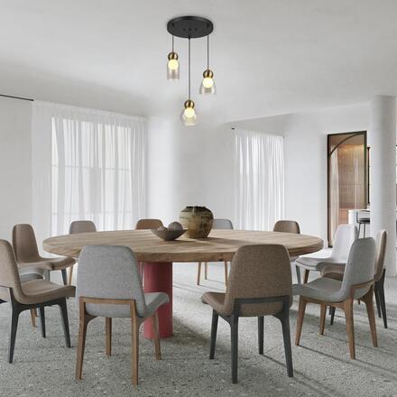 ACA Lighting závěsné svítidlo JULIETTE mosaz a sklo IP20 3xE27 LT38233PCB