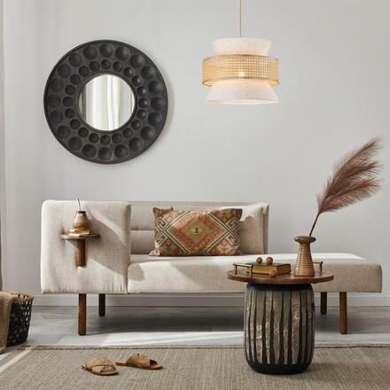 ACA Lighting závěsné svítidlo JAPAN béžové textillní stínídlo IP20 1xE27 LT40PBGW