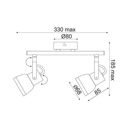 ACA Lighting Spot nástěnné a stropní svítidlo MC167792C