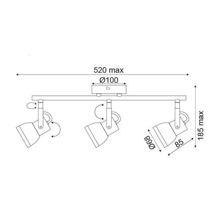 ACA Lighting Spot nástěnné a stropní svítidlo MC167793R