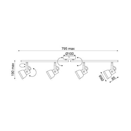 ACA Lighting Spot nástěnné a stropní svítidlo MC167794C