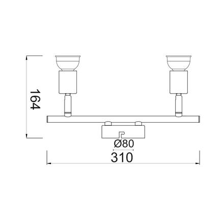 ACA Lighting Spot stropní svítidlo MC634BK2
