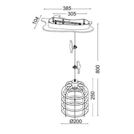 ACA Lighting Dětské závěsné svítidlo MD150411B