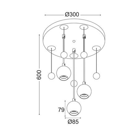 ACA Lighting Dětské závěsné svítidlo MD90523