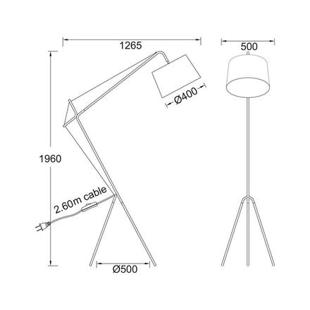 ACA Lighting Floor&Table stojanové svítidlo MF14429WH