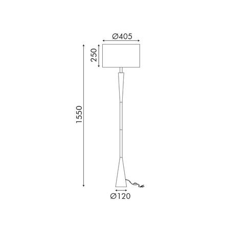 ACA Lighting stojací lampa PLANN černý kov bílé stínítko 1xE27 MF240451