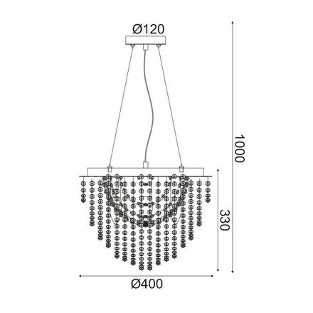 ACA Lighting Crystal stropní svítidlo MISSY404P