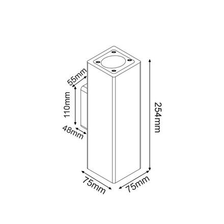 ACA Lighting venkovní nástěnné UP/DOWN hranaté bodové svítidlo LUMINAIRE IP65 2XGU10 bílá beton MK0022SW