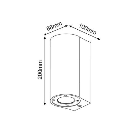 ACA Lighting Garden Wall venkovní nástěnné svítidlo MK0522RR