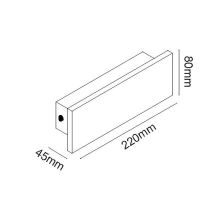 ACA Lighting LED venkovní nástěnné lineární svítidlo 8W 480LM 230V AC 3000K RA80 IP65 30.000hod černá beton MK063220B