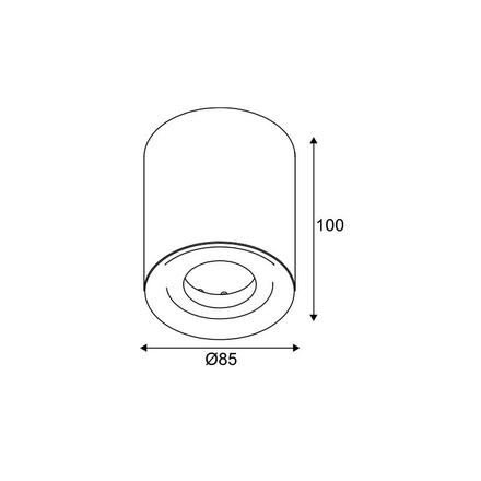 ACA Lighting stropní svítidlo 1XGU10 černý beton D8,5XH10CM MONTE MK141S10B