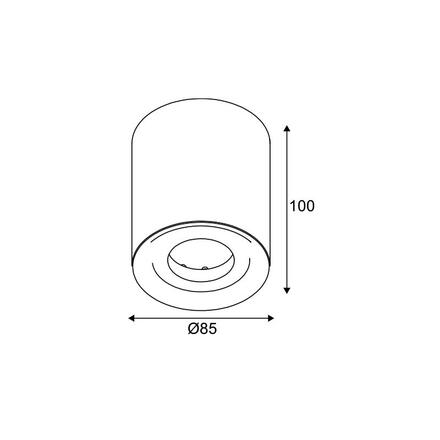 ACA Lighting stropní svítidlo 1XGU10 černý beton D8,5XH10CM MONTE MK141S10B