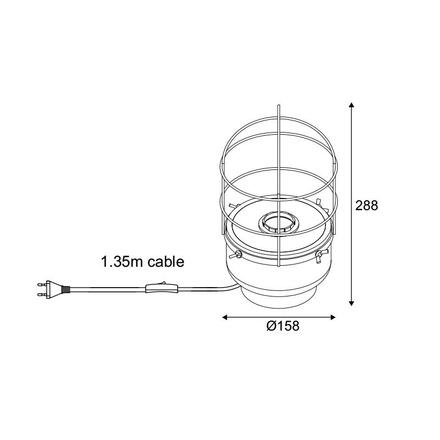 ACA Lighting stolní lampa 1XE27 červený beton + černý kov D16XH29CM EPOQUE MK331T16RB