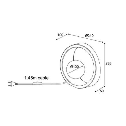 ACA Lighting stolní lampa 1XG9 šedý beton+bílá D24x10CM VENUS MK421T24G