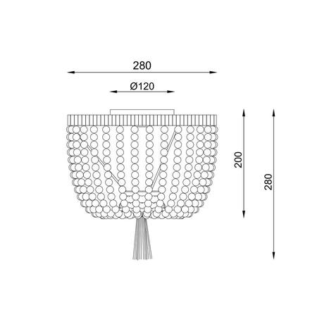 ACA Lighting stropní svítidlo 1XE27 SPETSES dřevěné kuličky IP20 ML127051P