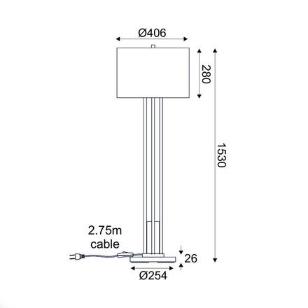 ACA Lighting stojací lampa 1XE27 BELIZE zlatá + bílá mramor, kov IP20 D40,6XH153CM ML127161FGW