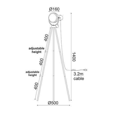 ACA Lighting Vintage stojanové svítidlo ML306131FBK