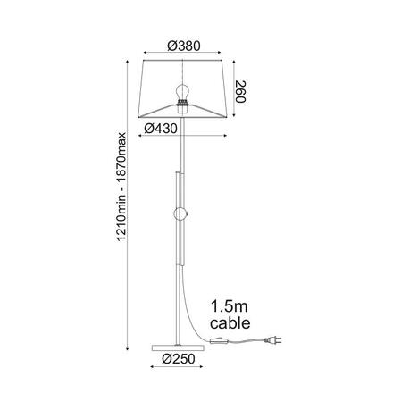 ACA Lighting Textile stojanové svítidlo ML306421FS