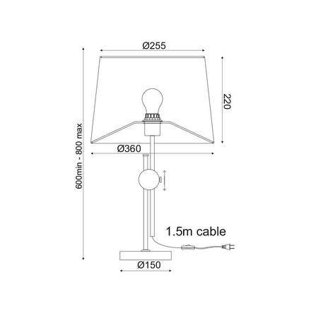 ACA Lighting Textile stolní svítidlo ML306421TB