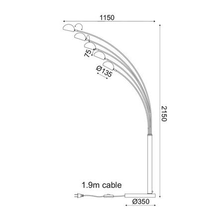 ACA Lighting Floor&Table stojanové svítidlo ML312461FB