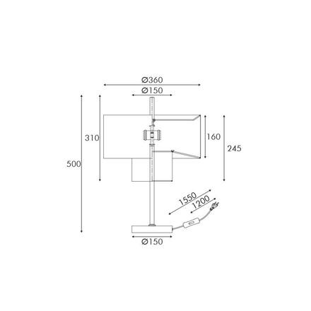 ACA Lighting stolní lampa ANAFI černý kov béžové textilní stínítko 1xE27 MT240323