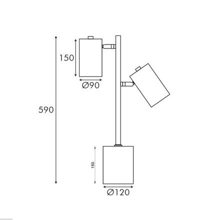 ACA Lighting stolní lampa KENNETH černý kov 2xE27 MT240572