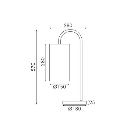 ACA Lighting stolní lampa ZORAN mosazný kov béžové textilní stínítko 1xE27 MT240718