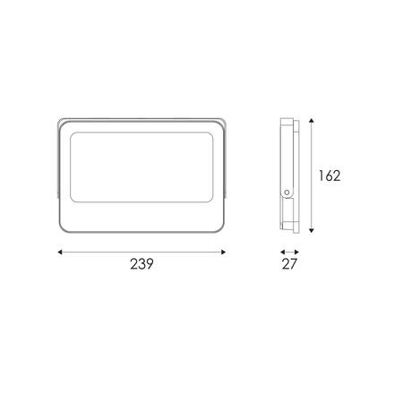 ACA Lighting LED SMD bílý reflektor 100W 3CCT 10000lm 185-265V Ra80 IP66 N100CCTW