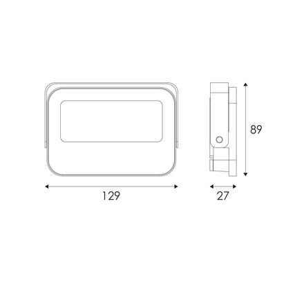 ACA Lighting LED SMD černý reflektor 20W 3CCT 2000lm 185-265V Ra80 IP66 N20CCT