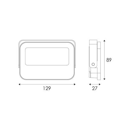 ACA Lighting LED SMD bílý reflektor 20W 3CCT 2000lm 185-265V Ra80 IP66 N20CCTW