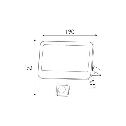 ACA Lighting LED SMD černý reflektor s pohybovým čidlem  50W 3CCT 5000lm 185-260V Ra80 IP66 N50CCTS