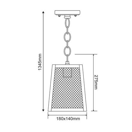 ACA Lighting Garden lantern venkovní závěsné svítidlo NYX1PBK