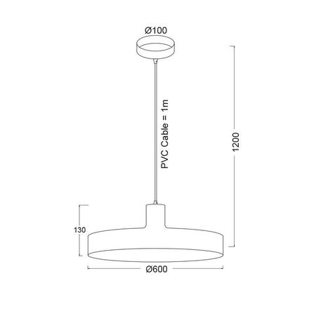 ACA Lighting Prim závěsné svítidlo OD5392LBK