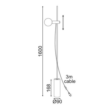 ACA Lighting stojací lampa 1XE14 bílý mramor+kov D9XH160CM HERA OD581F160W