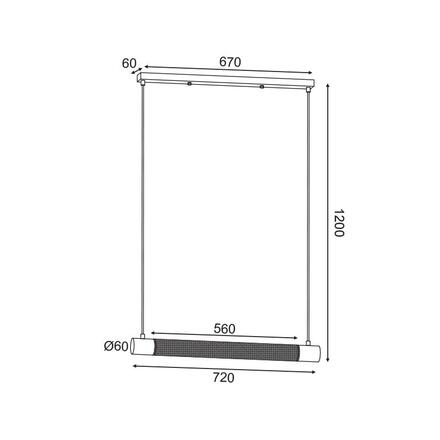 ACA Lighting závěsné svítidlo 2XE27 černá kov 72X6XH120CM ALCATRAZ OD602P72BK