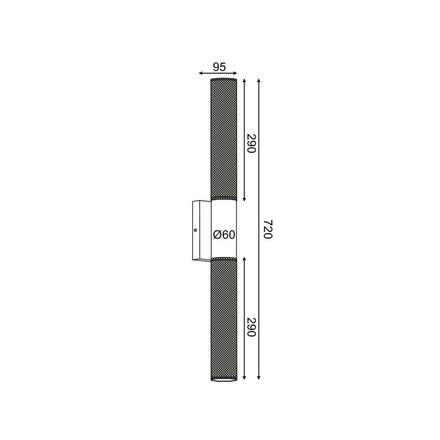 ACA Lighting nástěnné svítidlo 2XE27 černá kov 10X10X72CM ALCATRAZ OD602W72BK