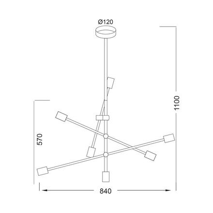 ACA Lighting Vintage závěsné svítidlo OD680107BK