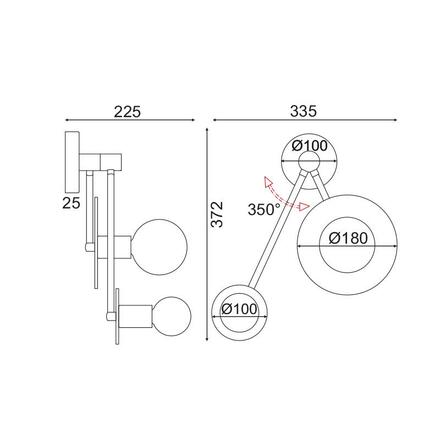 ACA Lighting Avantgarde nástěnné svítidlo OD742W74BR