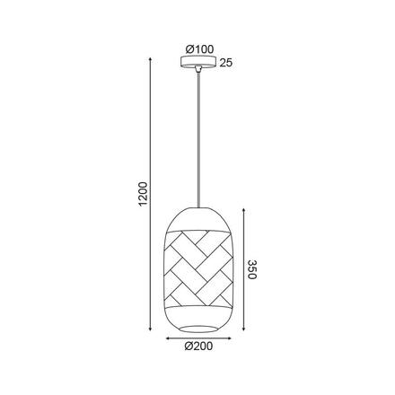 ACA Lighting závěsné svítidlo 1XE27 ratan + dřevo D20XH120CM COCONUT OD761P20RW