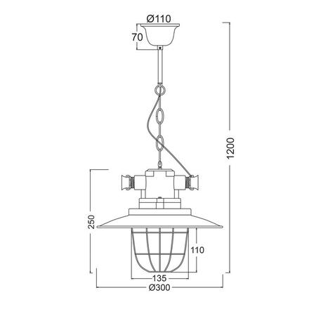ACA Lighting Vintage závěsné svítidlo OD8032
