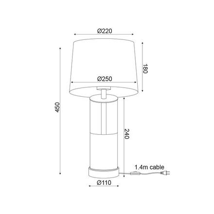 ACA Lighting Floor&Table stolní svítidlo OD90791TBB