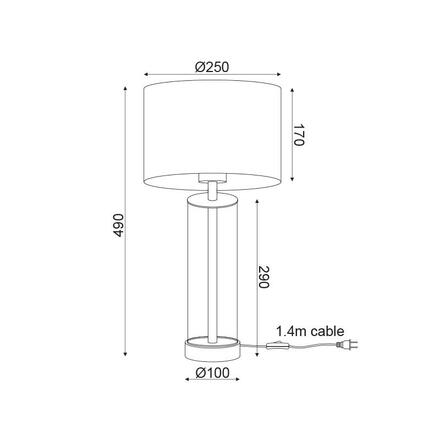 ACA Lighting Floor&Table stolní svítidlo OD90801TWG